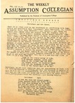 The Weekly Assumption Collegian: Vol. 3: No. 11 (1922: Dec. 21) by Assumption College