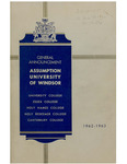 Assumption University of Windsor General Calendar 1962-1963 by Assumption University (Windsor)