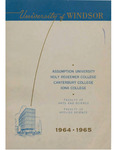 University of Windsor General Calendar 1964-1965