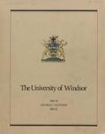 University of Windsor General Calendar 1980-1982