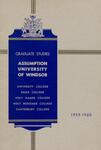 Assumption University of Windsor Graduate Calendar 1959-1960