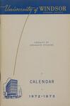 University of Windsor Graduate Calendar 1972-1973 by University of Windsor