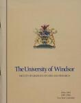 University of Windsor Graduate Calendar 1984-1986 by University of Windsor
