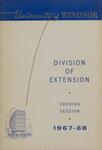University of Windsor Division of Extension Evening Courses Calendar 1967-1968