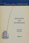 University of Windsor Division of Extension Evening Courses Calendar 1969-1970 by University of Windsor