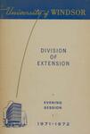 University of Windsor Division of Extension Evening Courses Calendar 1971-1972
