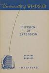 University of Windsor Division of Extension Evening Courses Calendar 1972-1973 by University of Windsor