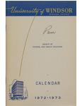 University of Windsor Faculty of Physical and Health Education Calendar 1972-1973 by University of Windsor