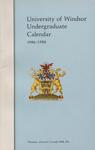 University of Windsor Undergraduate Calendar 1986-1988