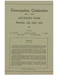 Emancipation Celebration Program 1938 by Walter Perry, British-American Association of Coloured Brothers, and Canadian-American Association of Black Brothers of Ontario