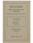 Emancipation Celebration Program 1940 by Walter Perry, British-American Association of Coloured Brothers, and Canadian-American Association of Black Brothers of Ontario