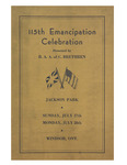Emancipation Celebration Program 1947 by Walter Perry, British-American Association of Coloured Brothers, and Canadian-American Association of Black Brothers of Ontario